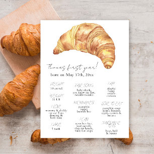 Póster Primer cumpleaños de Little Croissant