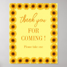 Póster Primer cumpleaños de Little Sunflower Floral Chica