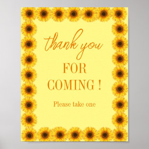 Póster Primer cumpleaños de Little Sunflower Floral Chica