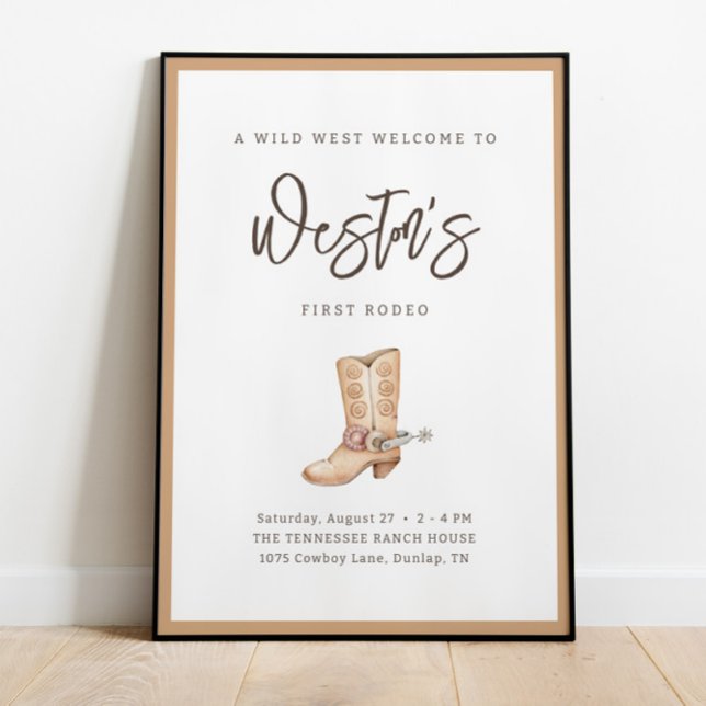 Póster Primer cumpleaños de Rodeo Neutral Southern Cowboy (Subido por el creador)