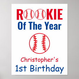 Póster Primer cumpleaños de Rookie Baseball
