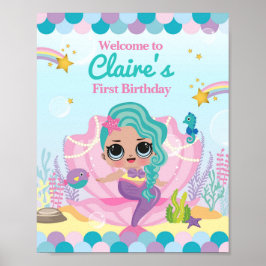 Póster Primer cumpleaños de Sirena