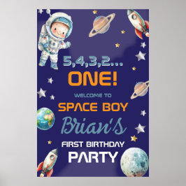 Póster Primer cumpleaños del astronauta del espacio ultra