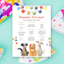 Póster Primer cumpleaños del perro