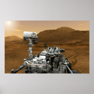 Póster Primer de la curiosidad Rover de Marte
