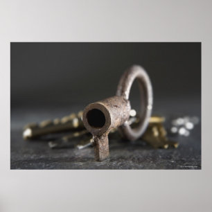 Póster Primer de una llave en un llavero