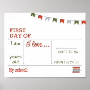 Póster Primer día de clase Framable Dry Erase