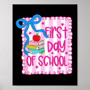 Póster Primer Día De Colegio Coquette Chica Lápiz De Regr