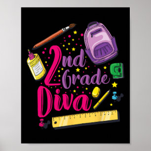 Póster Primer Día De Diva De La Escuela Chica Ropa Gi