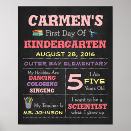 Póster Primer día de escuela, Poster de niños y niñas, fo