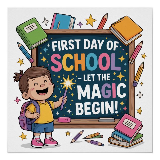 Póster Primer día de escuela - Que empiece la magia - ESC (Anverso)