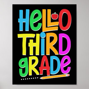 Póster Primer Día De Hola Profesor De Tercer Grado