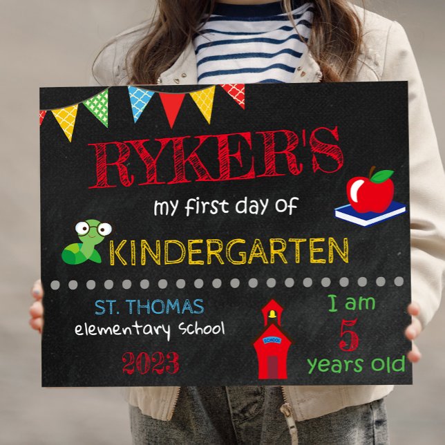 Póster Primer Día De La Escuela Detalles Fecha De Edad (Subido por el creador)