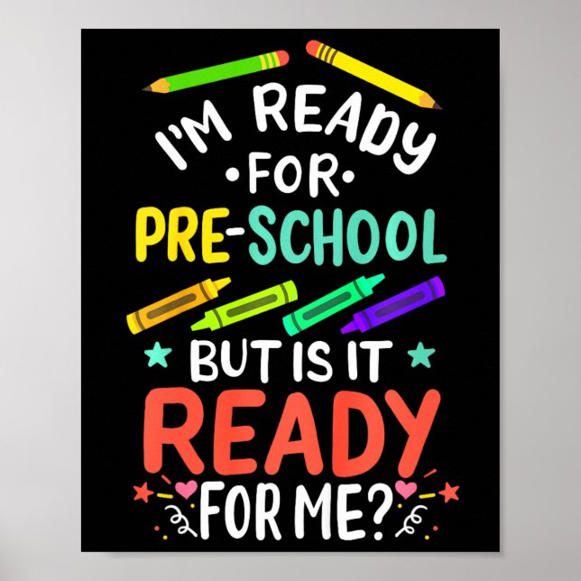 Póster Primer día de la escuela preescolar (Frente)