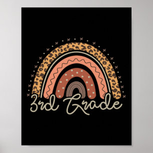 Póster Primer día de la escuela Tercer grado de vuelta a 