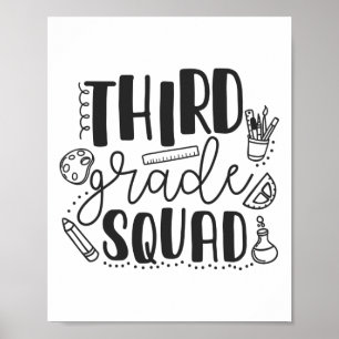 Póster Primer Día De La Escuela Tercer Grado Profesor Esc