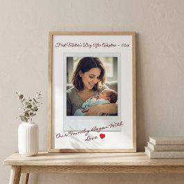 Póster Primer Día de la Madre después de la foto de adopc