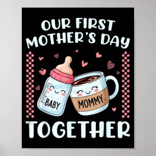 Póster Primer día de la madre juntas nueva mamá mamá dive