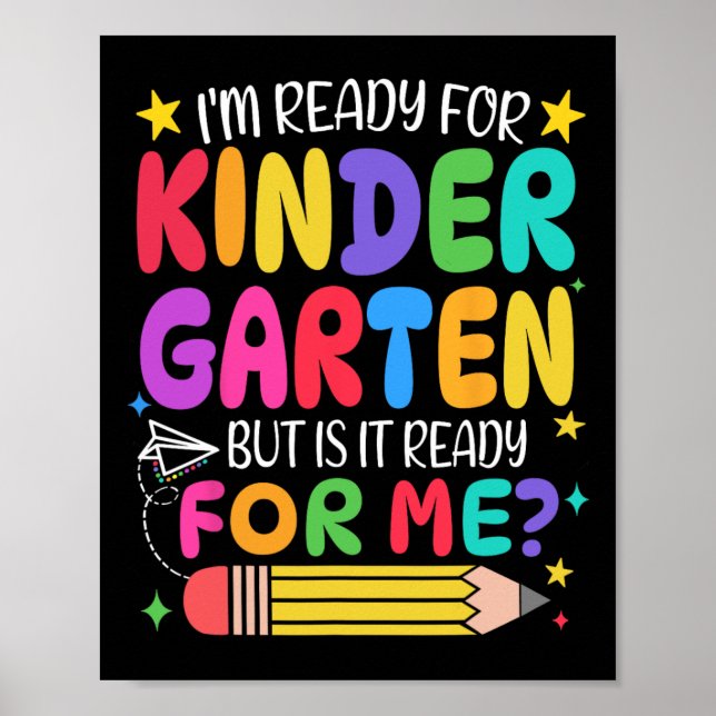 Póster Primer Día De Los Chicas De Jardín De Niños Primer (Frente)