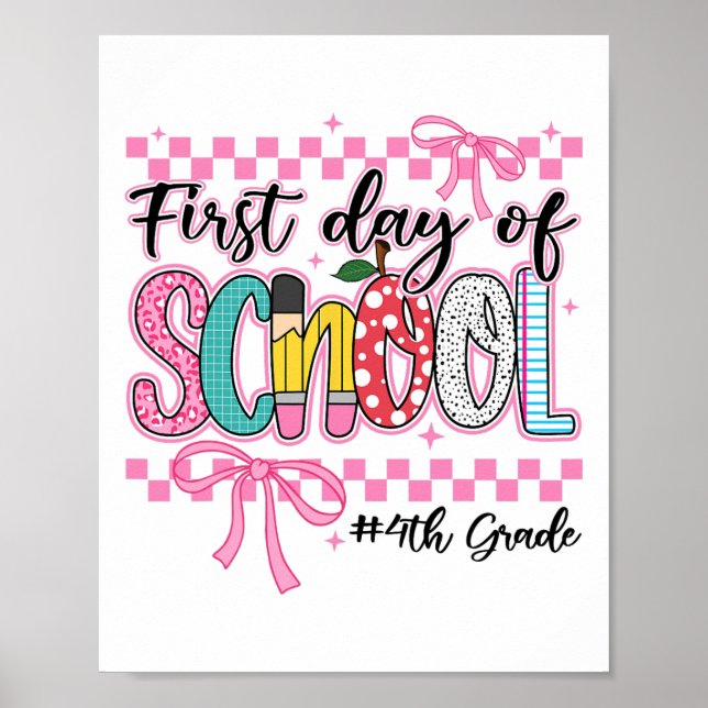 Póster Primer Día De Los Niños Chicas De Cuarto Grado Vol (Frente)