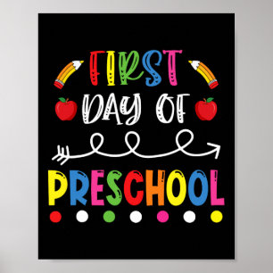 Póster Primer Día De Preescolar De Vuelta Al Profesor De
