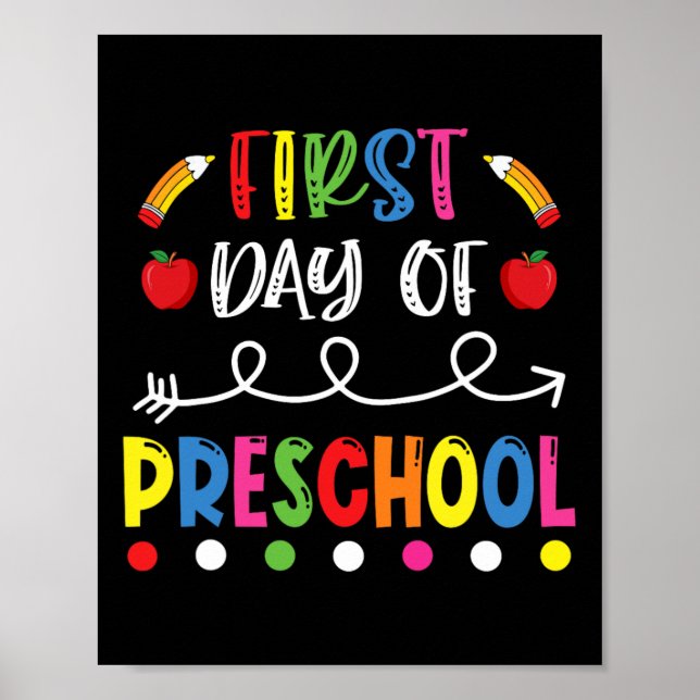Póster Primer Día De Preescolar De Vuelta Al Profesor De  (Frente)