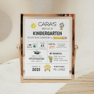 Póster Primer día de Rótulo escolar en guardería