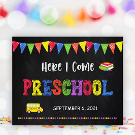 Póster Primer Día De Rótulo Escolar | Poster preescolar