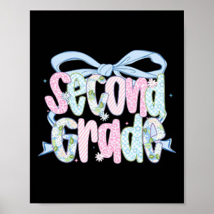 Póster Primer Día de Segundo Grado Paquete Floral Para Ma