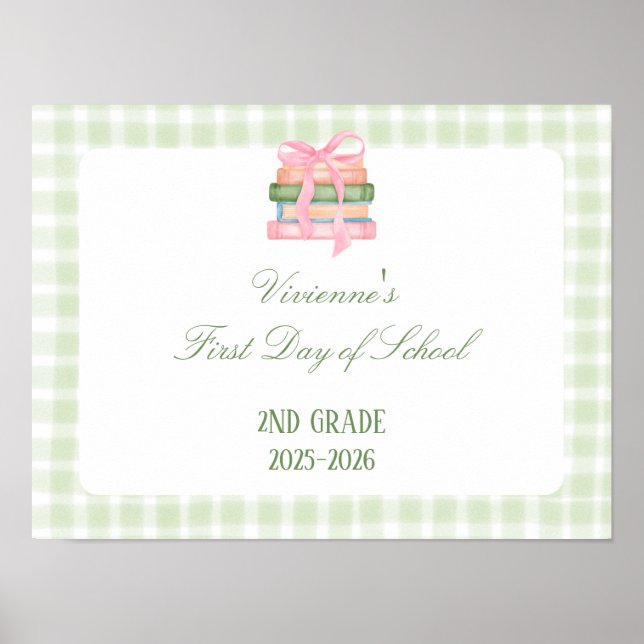 Póster Primer día del cartel escolar (Frente)