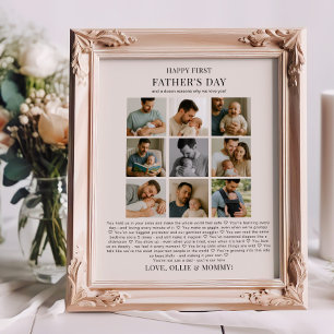 Póster Primer Día del Padre Por Qué Te Amamos Collage de