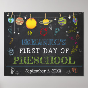 Póster Primer día escolar CUALQUIER Rótulo GRADE Chalkboa