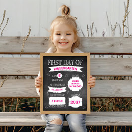 Póster Primer día escolar de Chalkboard