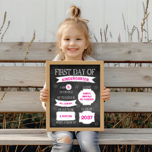 Póster Primer día escolar de Chalkboard
