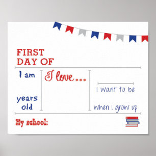 Póster Primer día escolar Framable Dry Erase Poster