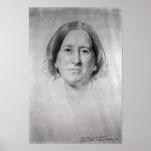Póster Primer estudio para el retrato de George Eliot