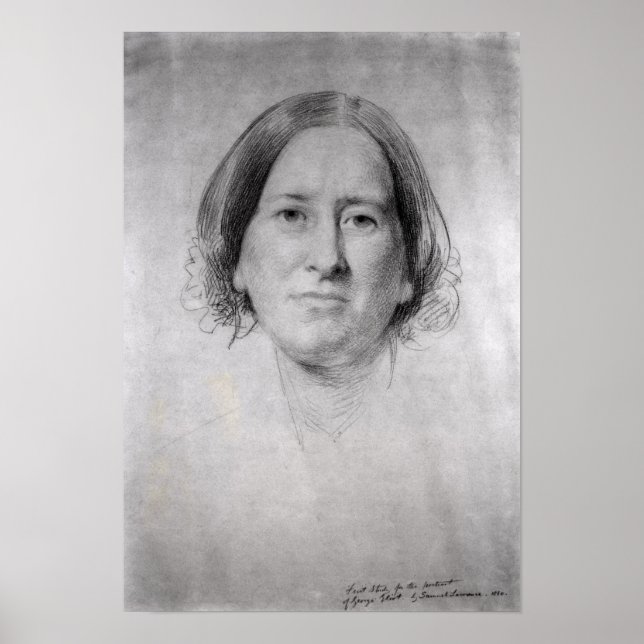 Póster Primer estudio para el retrato de George Eliot (Frente)