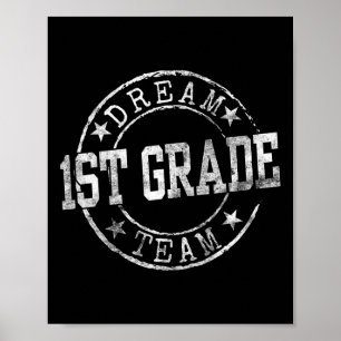 Póster Primer Grado Equipo De Sueño Primer Día De Primer 