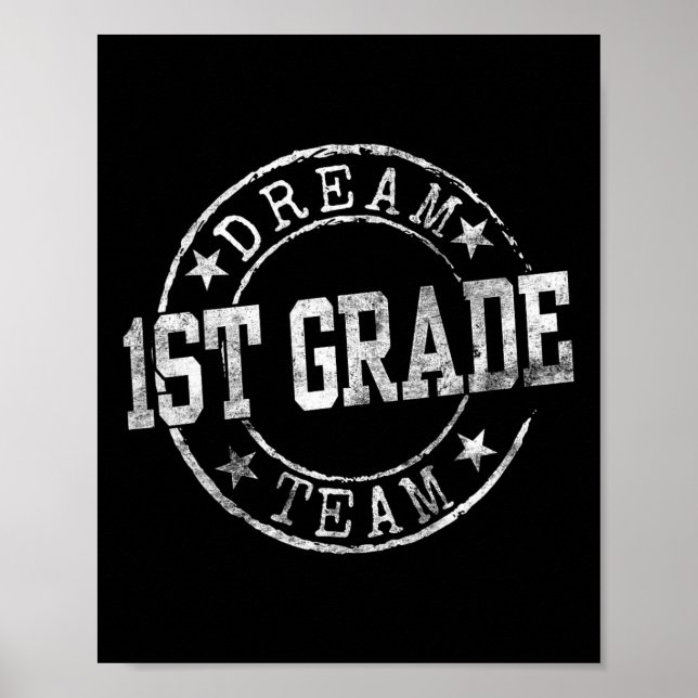 Póster Primer Grado Equipo De Sueño Primer Día De Primer  (Frente)