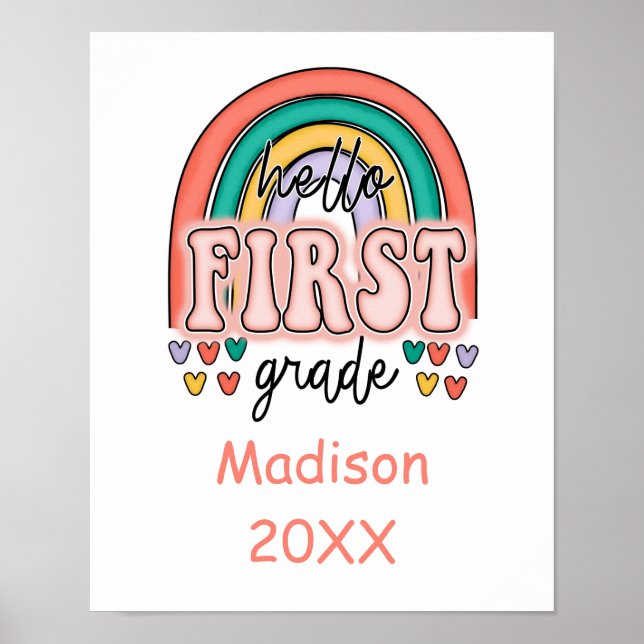 Póster Primer grado Hola primer grado de vuelta a la escu (Frente)