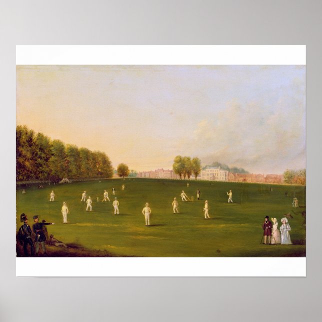 Póster Primer Gran Partido de Cricket jugado por miembros (Frente)