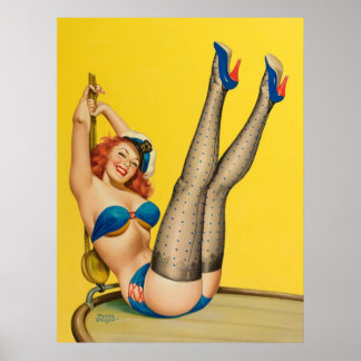 Póster Primer mate de Peter Driben Vintage chica