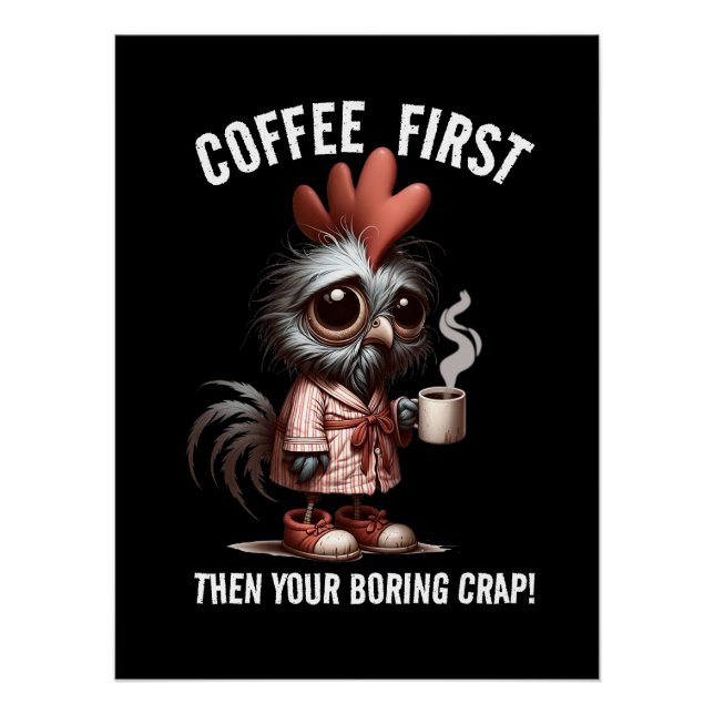 Póster Primer meme del café (Anverso)
