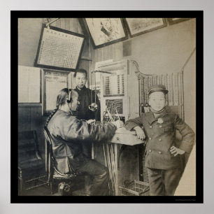 Póster Primer operador telefónico chino, Chinatown 1922