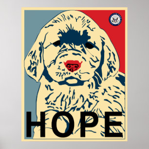 Póster primer perrito de obama - esperanza