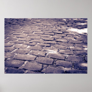 Póster Primer plano de calle empedrada