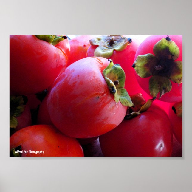 Póster Primer plano de la fruta caqui (Frente)