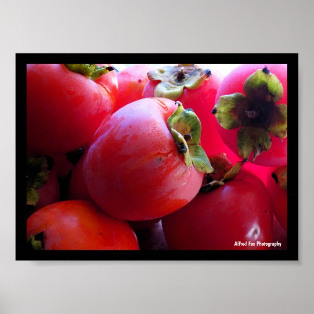 Póster Primer plano de la fruta caqui (Frente)