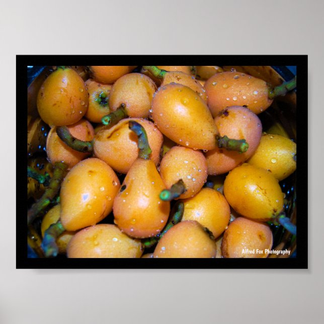 Póster Primer plano de la fruta de níspero (Frente)