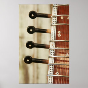 Póster Primer plano de sitar indio Kunti